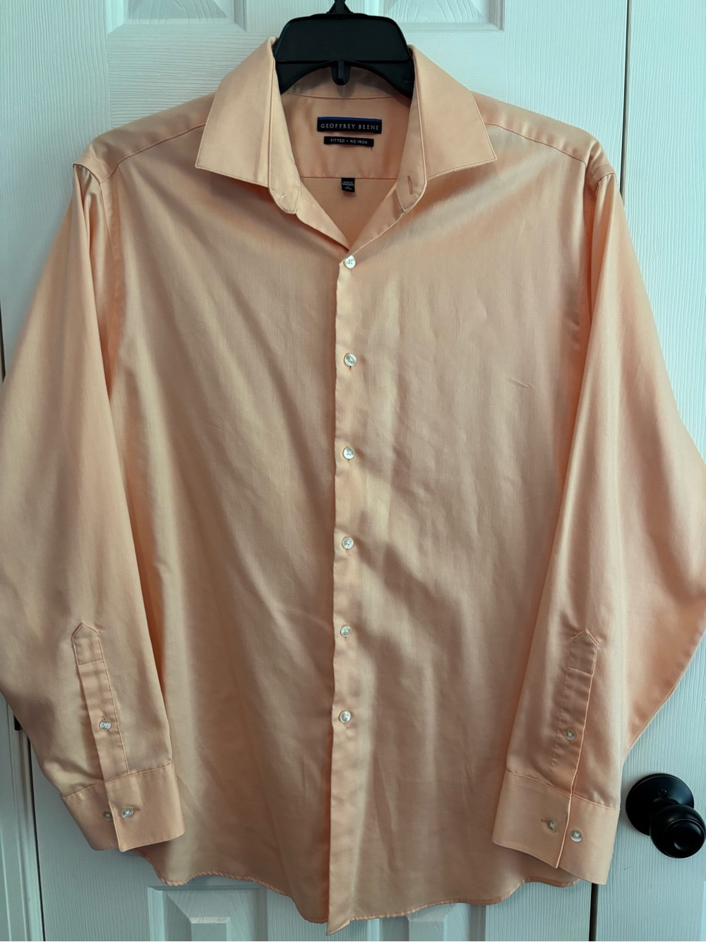 Geoffrey Beene Light Peach Long-Sleeve Dress Shirt